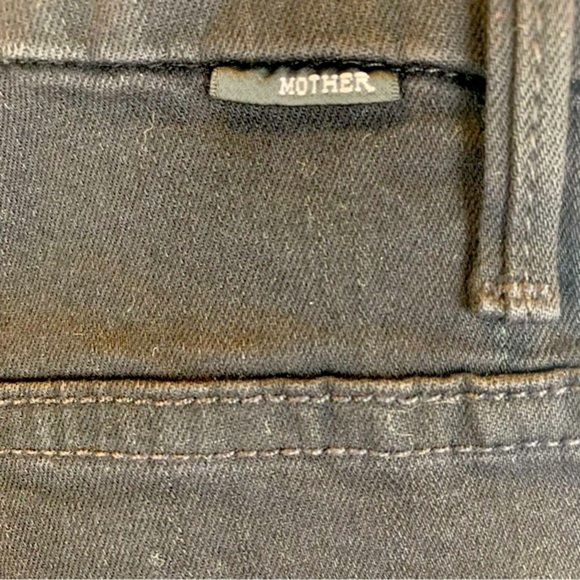 MOTHER NWT High Waist Looker Ankle  Fray Guilty Flash Beaded Stripe Black Jeans - Picture 7 of 14
